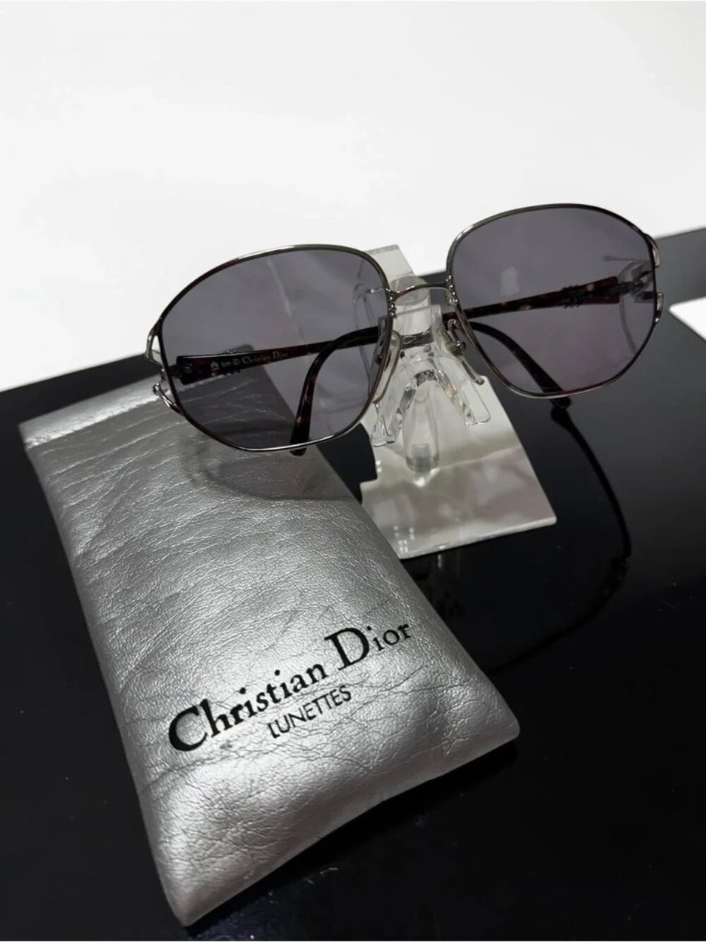 Vintage Deadstock Christian Dior Sunglasses Austria 2492 78 Gray Lens w/ Case